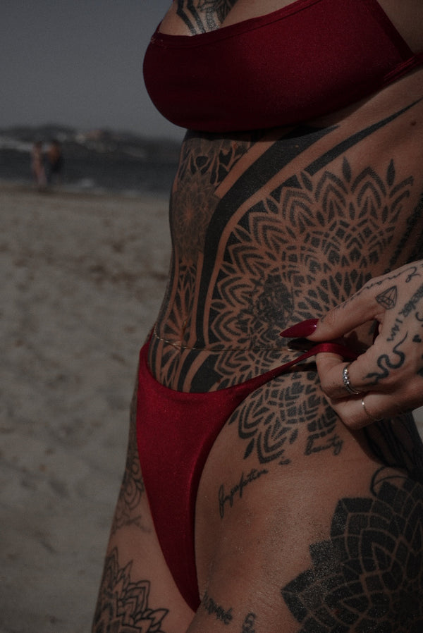 SLIP "SCULPT MINI BORDEAUX”